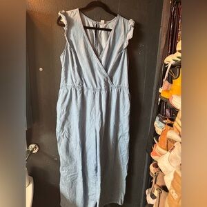 Old Navy Light Blue V-Neck Jumpsuit